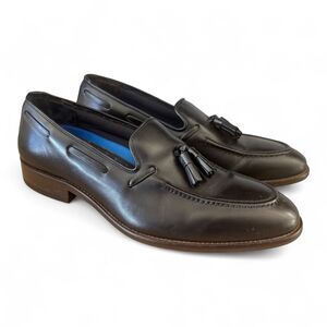 Johnston & Murphy 59-3605 Tassel Loafers Men’s 9M Black Leather Slip-On Shoes